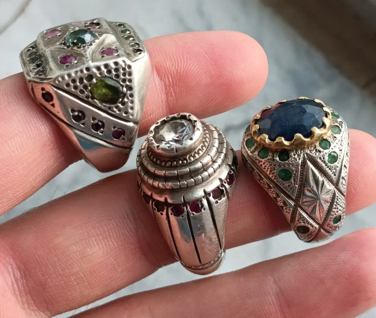 انگشتر نقره کلکسیونی جواهری، شجر،عقیق کهنه دستساز|جواهرات|گنبد کاووس, |دیوار