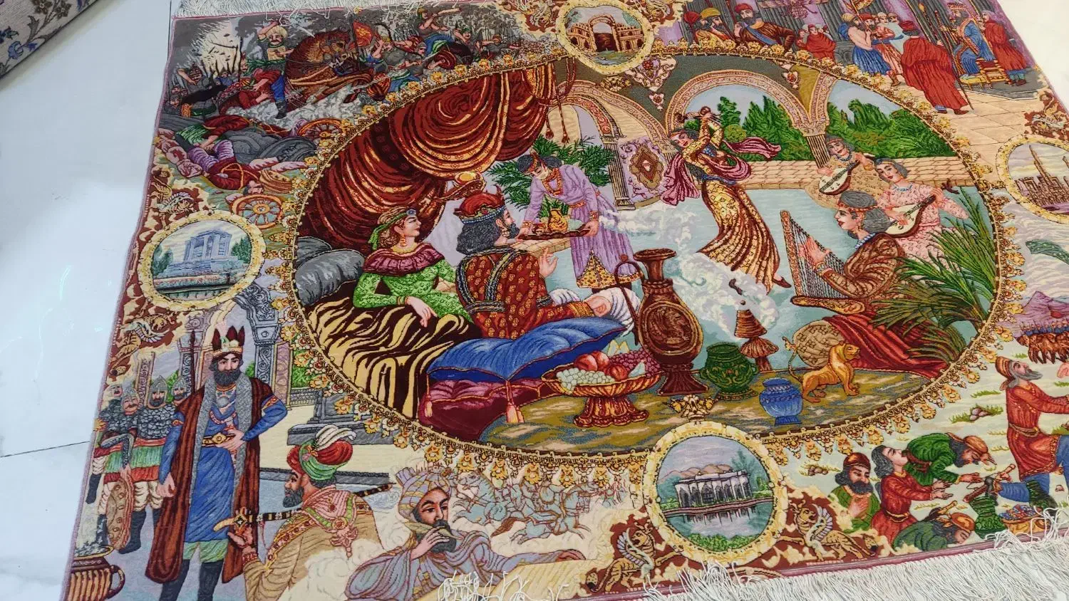تابلو فرش دستبافت ۳متری. تاریخی تبریز چله ابریشم|تابلو فرش|تهران, پونک|دیوار