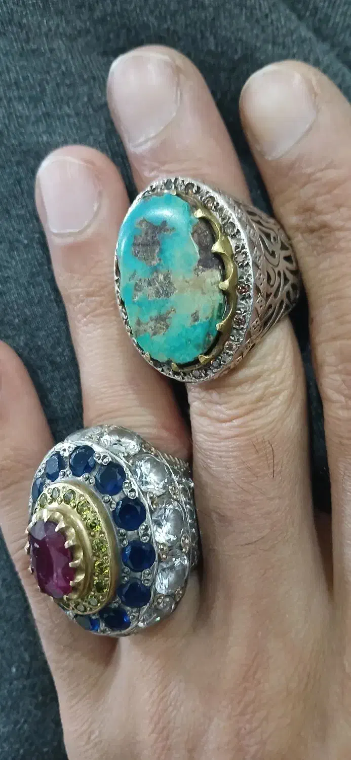 انگشتر نقره فیروزه مردانه|جواهرات|مشهد, کوی المهدی|دیوار