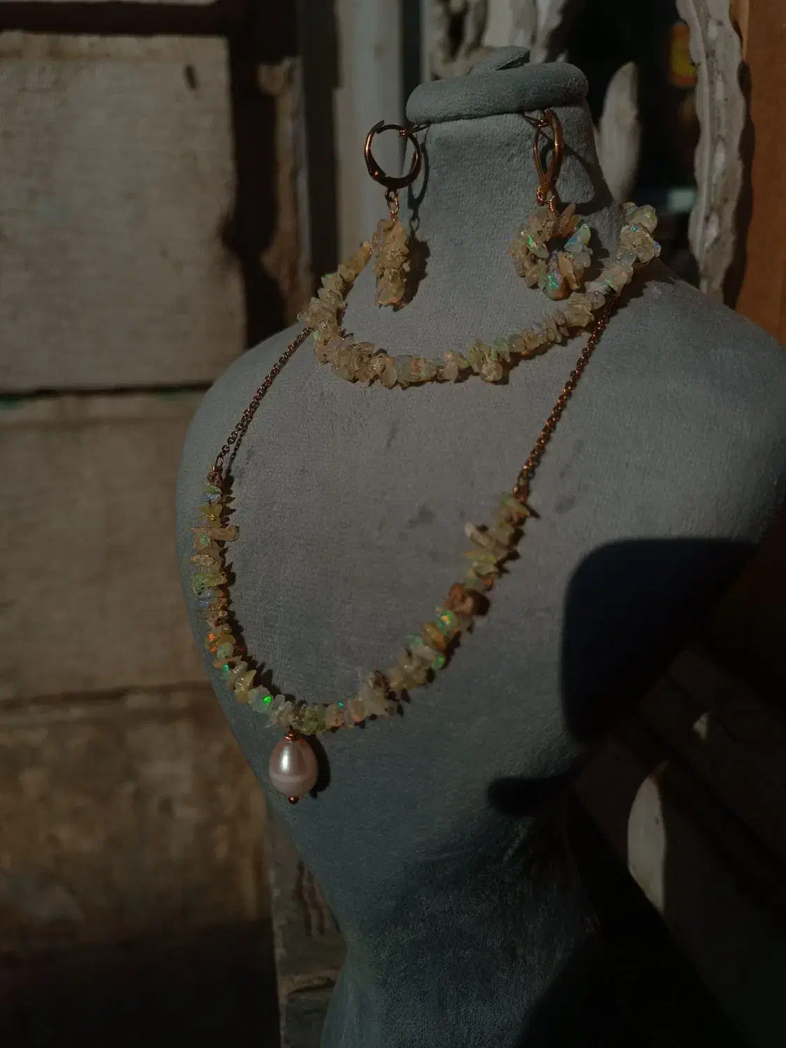 نیم ست جواهری از سنگ اوپال اتیوپی|جواهرات|تهران, پامنار|دیوار