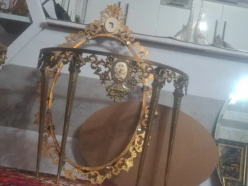 آینه وکنسول برنز با میز تلفن وساعت|بوفه، ویترین، کنسول|تبریز, |دیوار