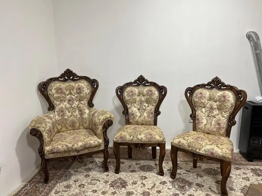 مبلمان سلطنتی ۹ نفره چوب راش|مبلمان خانگی و میز عسلی|الیگودرز, |دیوار