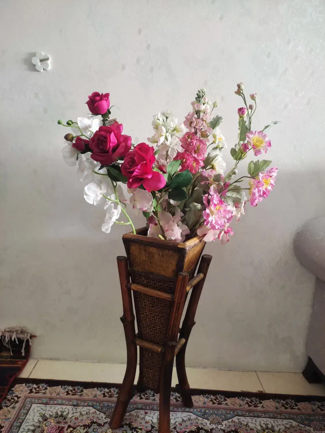 گلدان بامبو|گل مصنوعی|شهریار, شهریار|دیوار