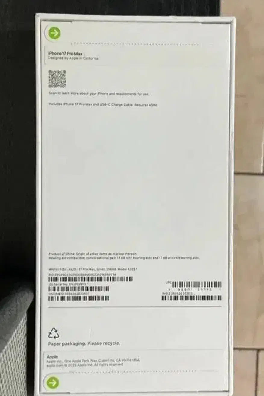 ایفون 17pro max 256 G رنگ سیلور zaa ریجستر|موبایل|شیراز, کوی وحدت|دیوار