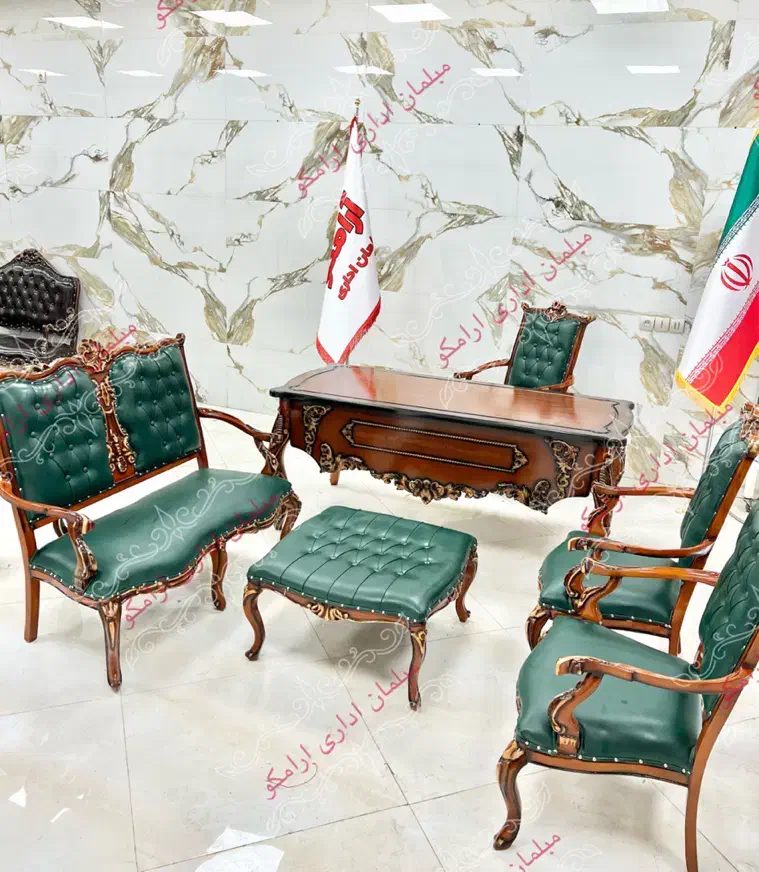 مبلمان سبز یشمی اداری صندلی چرخدار مدیریت میز|مبلمان اداری|تهران, آبشار|دیوار