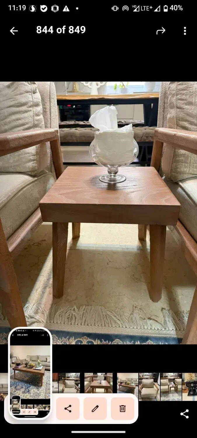 مبل عسلی بوفه میز کوسن ۷ نفره کنسول کرم نسکافه|مبلمان خانگی و میز عسلی|تهران, جنت‌آباد شمالی|دیوار