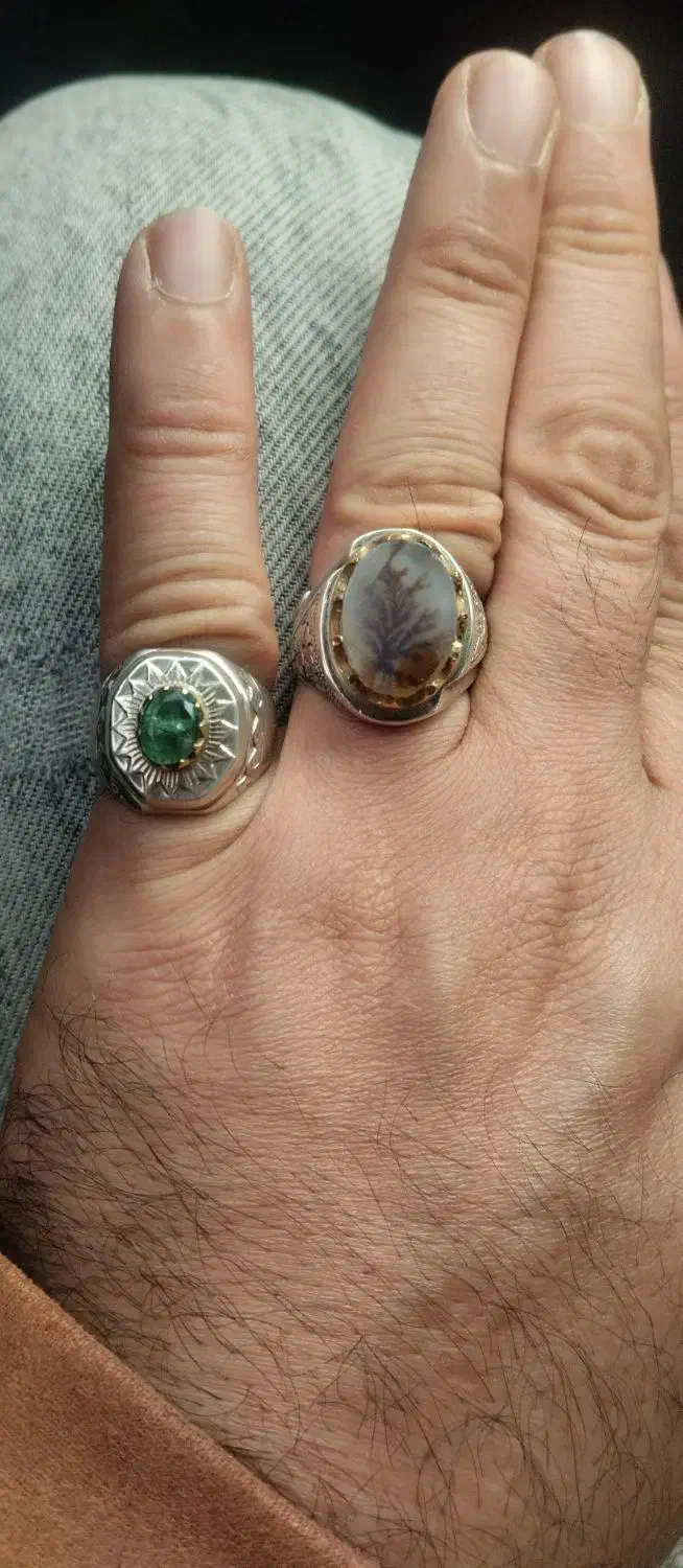 انگشتر نقره زمرد شجر یاقوت|جواهرات|چهاردانگه (تهران), |دیوار