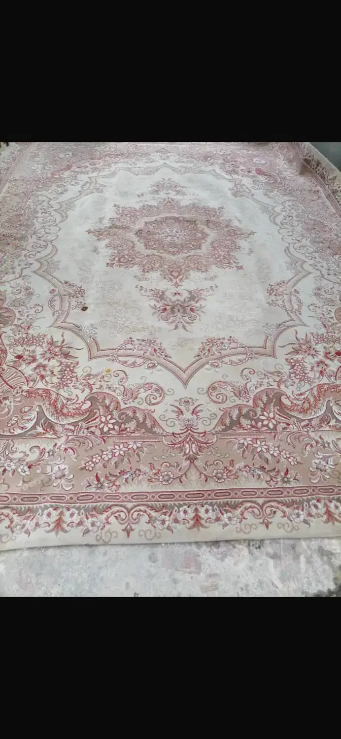 فرش ۱۲ متری ۲ عدد گل قرمز و کرم|فرش|خمین, |دیوار