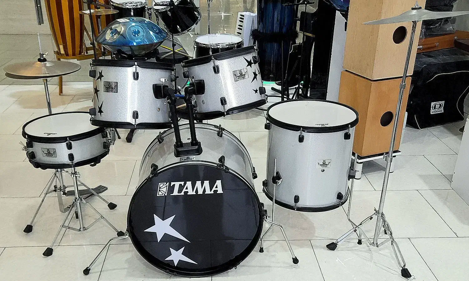 فروش درامز جینبائو هفت تکه سفید صدفی عالی|درام و پرکاشن|صفادشت, |دیوار