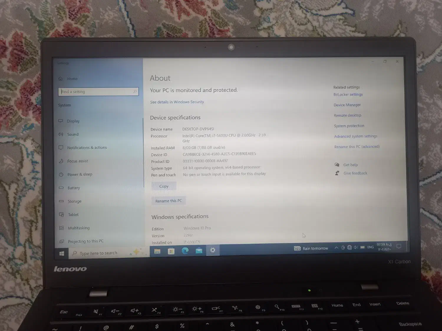 Lenovo ThinkPad X1Carbon|رایانه همراه|تهران, شهرک شریعتی|دیوار