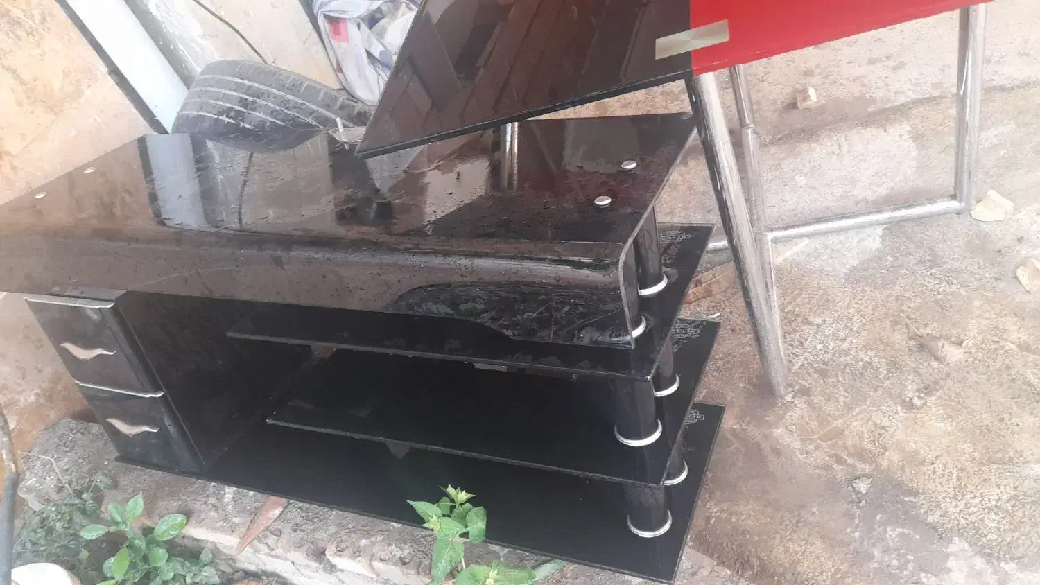 میز استیل شیشه ایی .ومیز تلویزیون شیشه ایی|میز و صندلی غذاخوری|گرگان, |دیوار