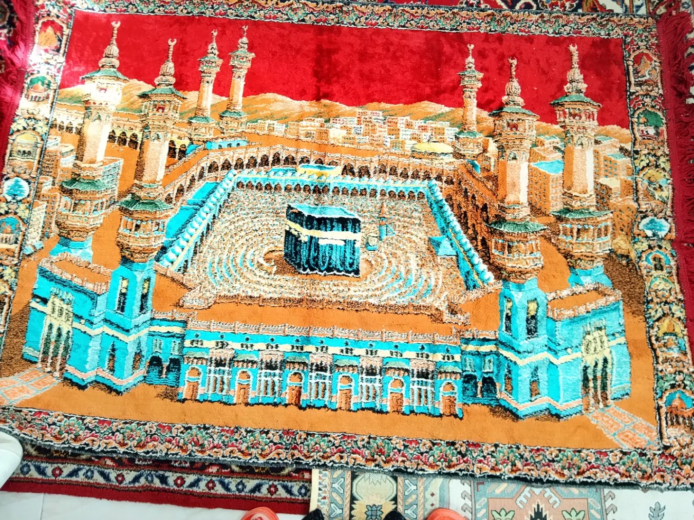 دیوار کوب مخمل ماشینی با طرح کعبه|تابلو فرش|تهران, هاشمآباد (شهرری)|دیوار