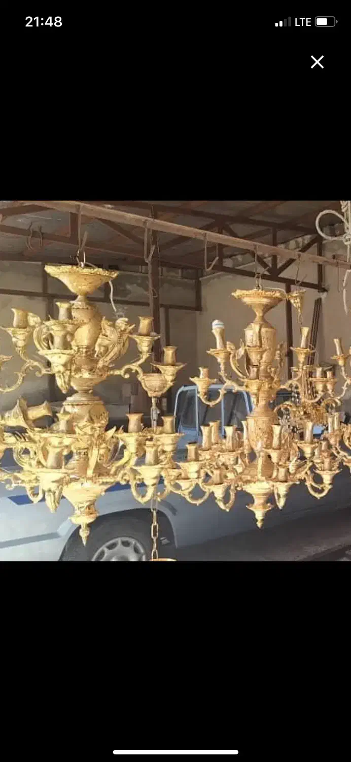 فروش و ‌‌خریدار لوستر برنزی اینه شمعدان ابکاری طلا|لوستر و چراغ آویز|تهران, تهرانپارس غربی|دیوار
