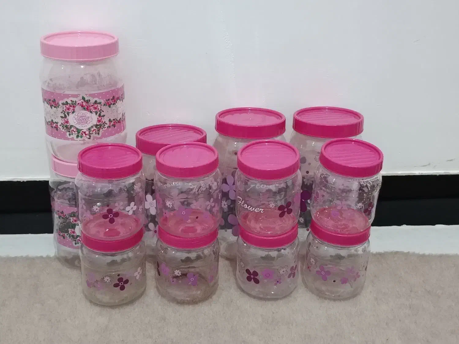 جا حبوبات جا ادویه شیشه|ظروف نگهدارنده، پلاستیکی، یک‌بارمصرف|مریوان, |دیوار