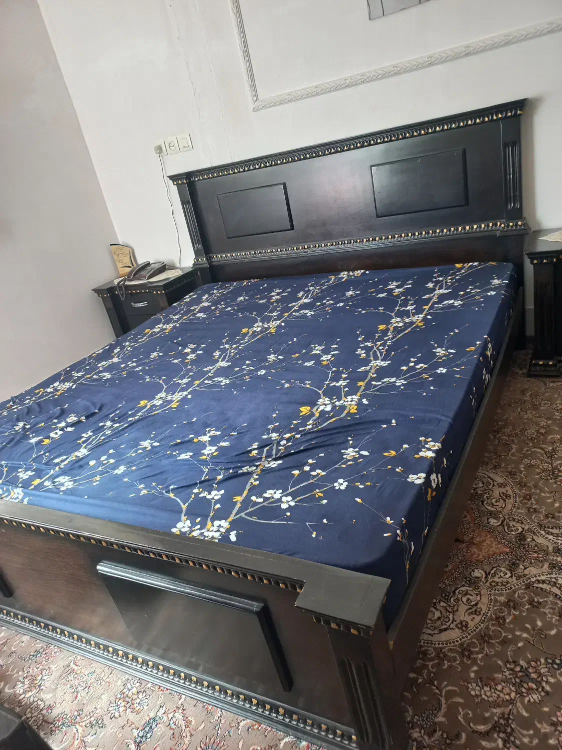 سرویس تخت خواب دو نفره چوبی|تخت و سرویس خواب|خمین, |دیوار