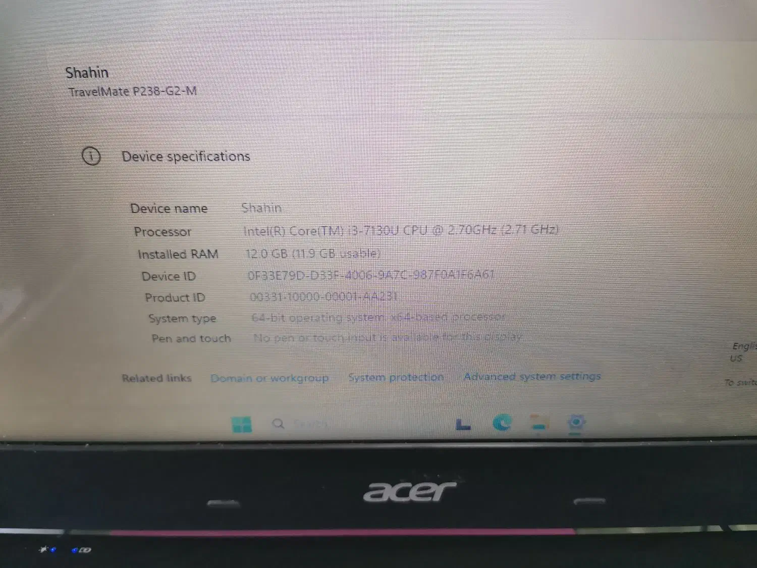 لب تاب acer نسل 7 فوق العاده عالی|رایانه همراه|نجف‌آباد, بازار|دیوار