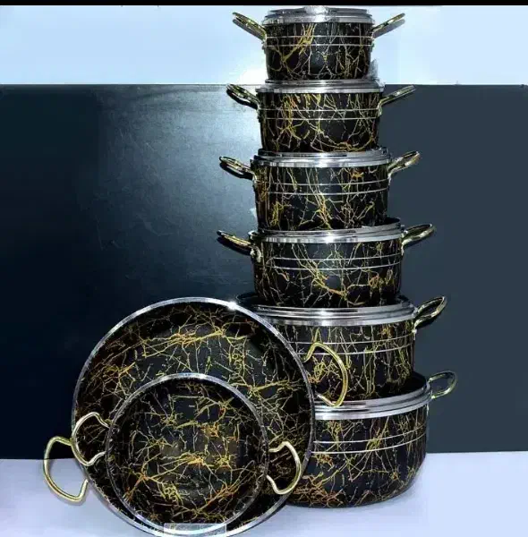 سرویس قابلمه 14 پارچه تفلون مدل کهکشانی|ظروف پختوپز|پارسآباد, |دیوار