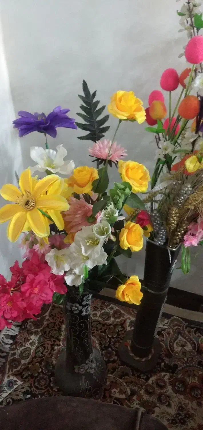 گل مصنوعی با گلدان|گل مصنوعی|اهواز, منبع اب|دیوار