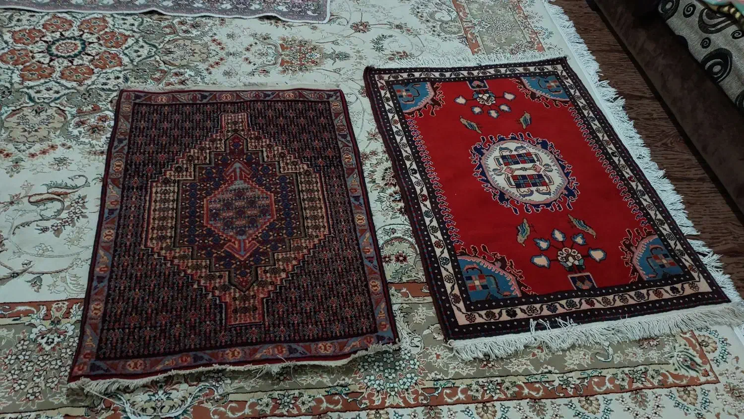 دو تخته فرش فرش دستبافت نایاب|فرش|کرمانشاه, |دیوار