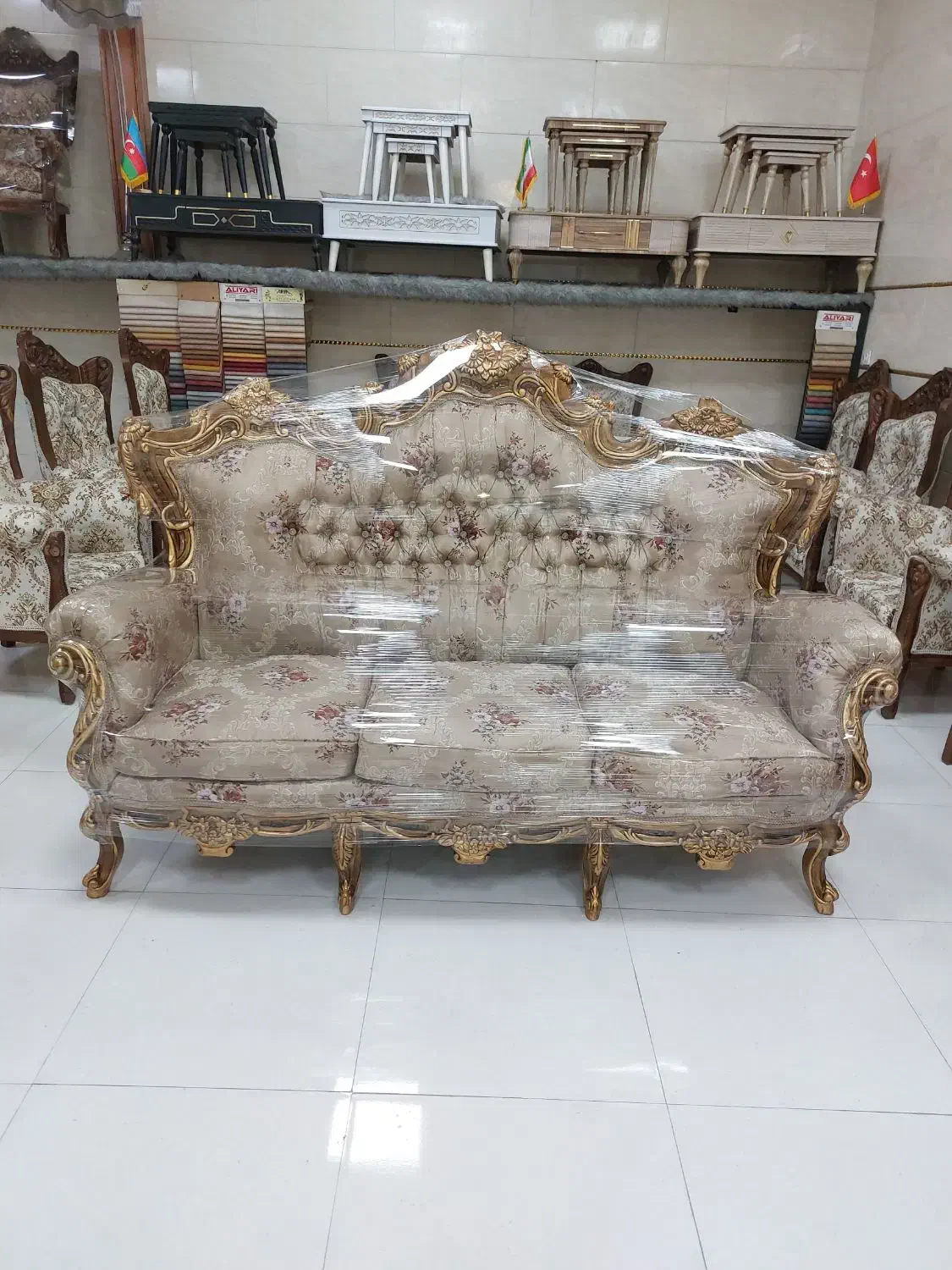 مبل سلطنتی ۹نفره تمام راش درحدنو|مبلمان خانگی و میز عسلی|رشت, آزادگان|دیوار