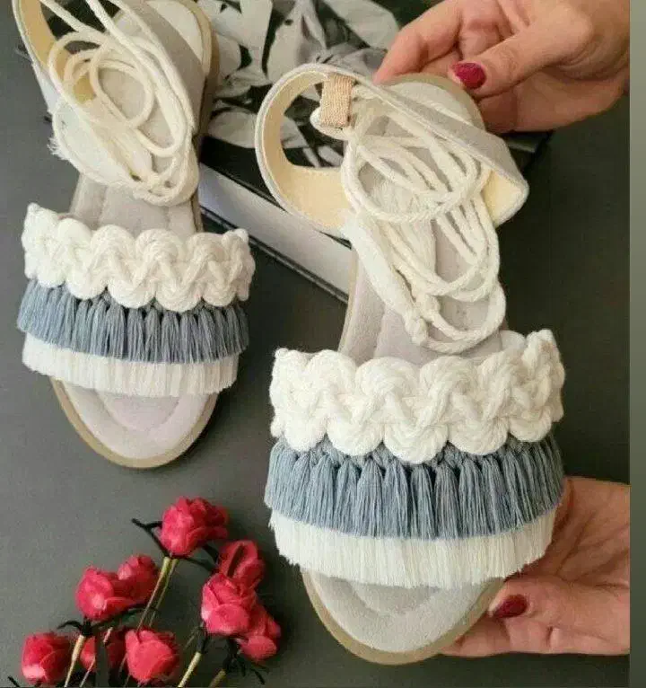 صندل مکرومه|کیف، کفش، کمربند|اردبیل, |دیوار