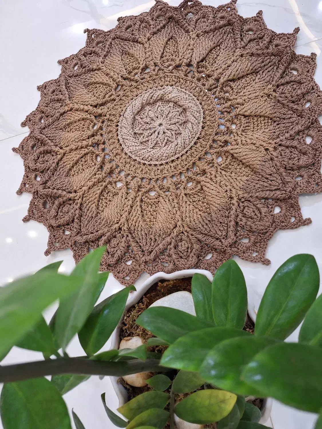 فرشینه ماندالا اولیتا(مکرومه )دستبافت|پادری|اصفهان, باغ فدک|دیوار