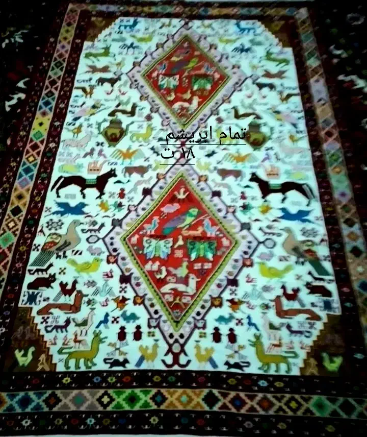 ورنی تمام ابریشم|گلیم، جاجیم، گبه|تبریز, |دیوار