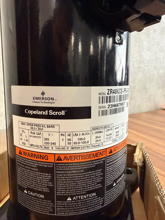 کمپرسور اسکرال کوپلند Copeland سری ZR|کولر گازی و فن‌کوئل|تهران, جنت‌آباد جنوبی|دیوار
