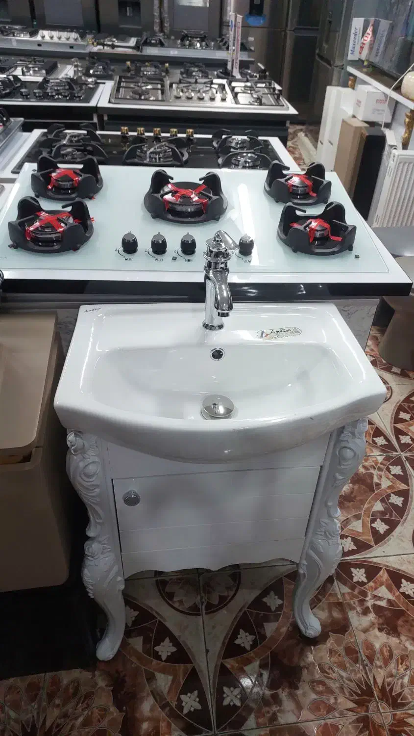 روشویی ۵۵ ضد اب سنگ ضد لک|لوازم سرویس بهداشتی|ملایر, |دیوار