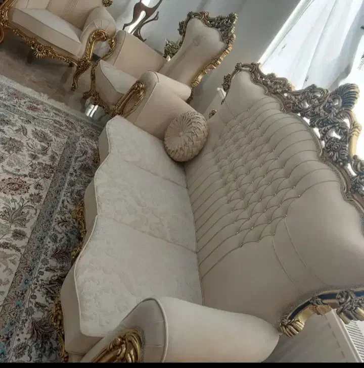 مبلمان استیل هفت نفره منبت ملایر|مبلمان خانگی و میز عسلی|پردیس, فاز ۸|دیوار