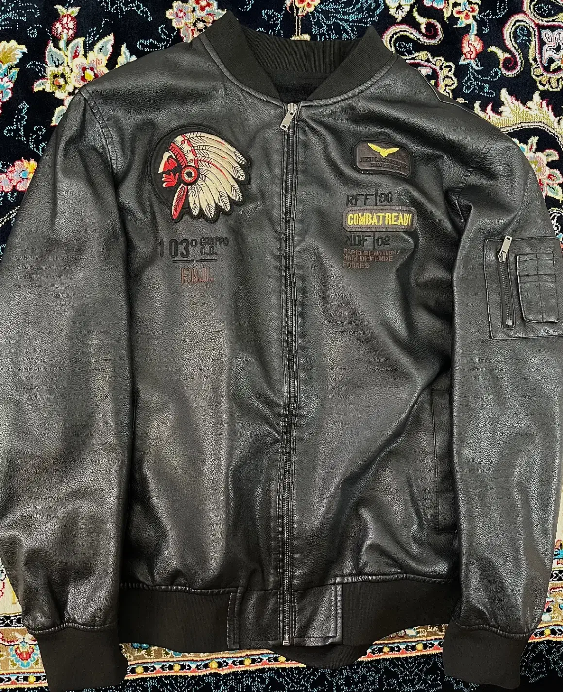 کاپشن خلبانی چرم اورجینال|لباس|قم, شهرک امام حسن|دیوار