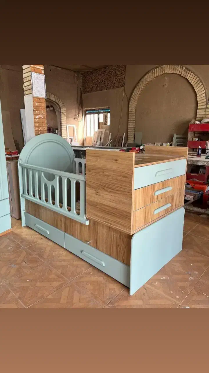 سرویس کودک سیسمونی مدل مانیا کمدبچه|تخت و سرویس خواب|شهرکرد, |دیوار