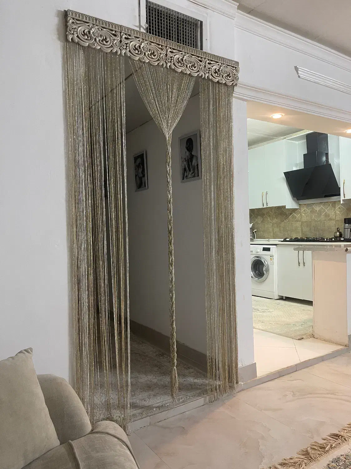 پرده نخی|پرده، رانر، رومیزی|مشهد, منزل آباد|دیوار