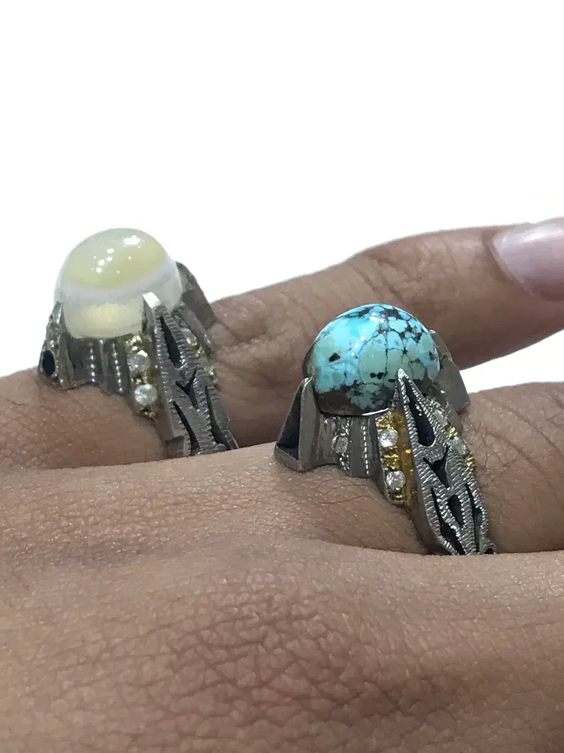 انگشتر فیروزه و عقیق سه پوست|جواهرات|کرج, حصارک بالا|دیوار