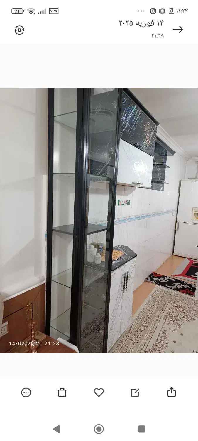 هود مارک کن و کابینت به همراه ویترین شیشه‌ای|هود|شاهین دژ, |دیوار