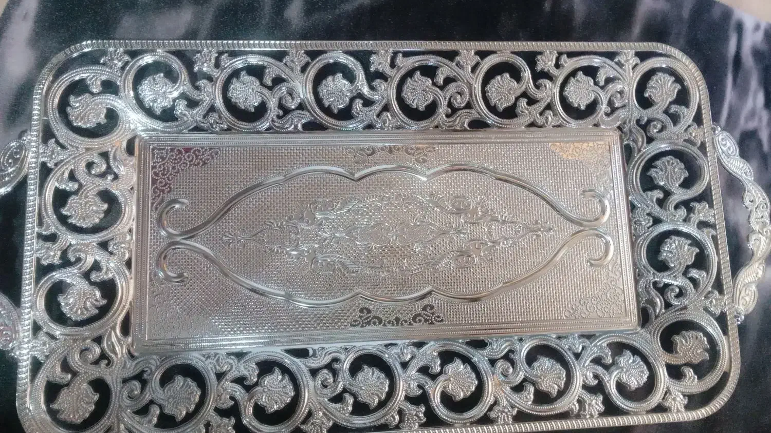 سینی نقره ای با قندان|کلکسیون اشیاء عتیقه|مشهد, شهرک مهر آباد|دیوار