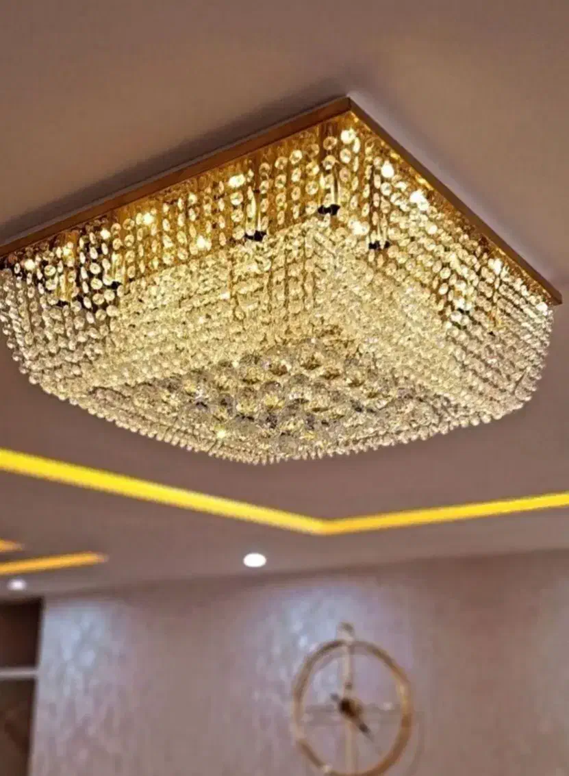 لوستر آبشاری کریستالی وکنترلی فلش خور|لوستر و چراغ آویز|اصفهان, شیخ اشراق|دیوار