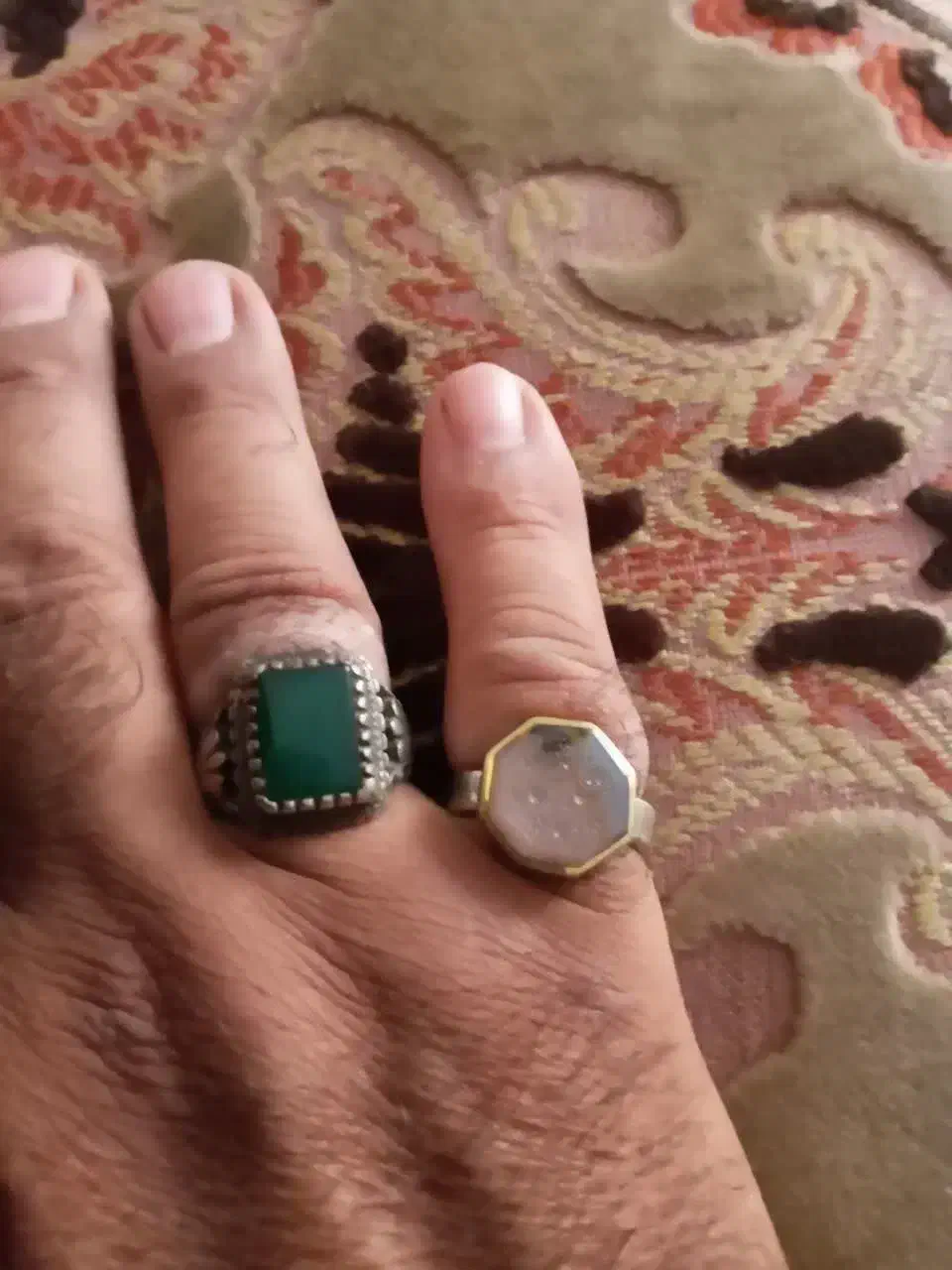 انگشتر نقره عقیق و یاقوت حکاکی شده|جواهرات|قرچک, مهدیه|دیوار