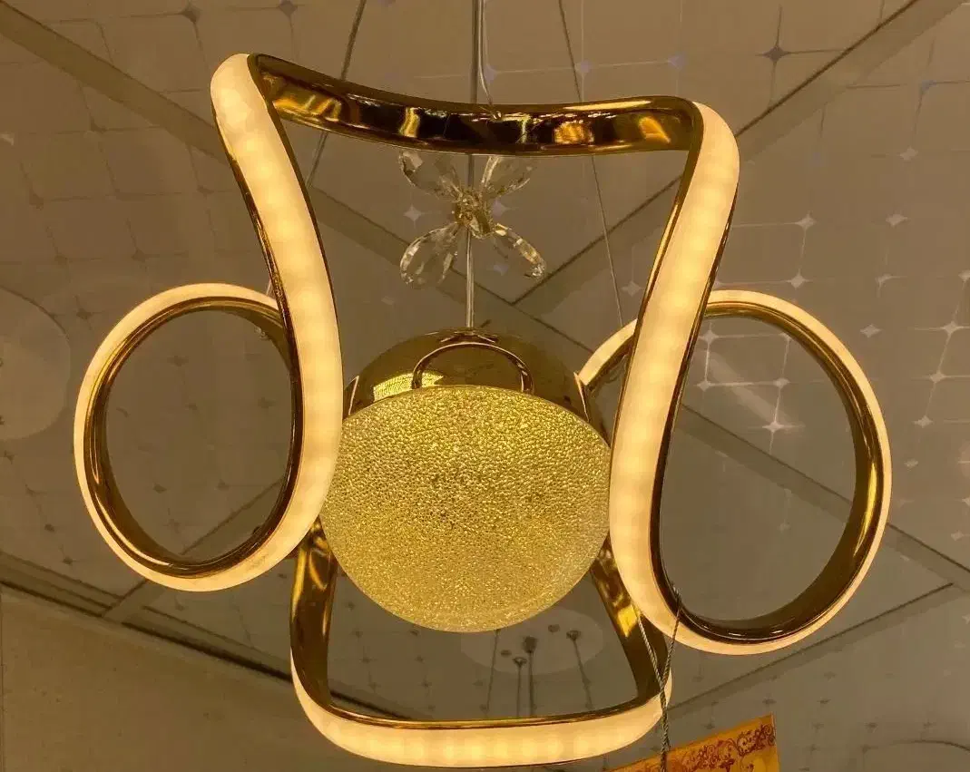 لوستر مدرن مدل کله قوچی طلایی|لوستر و چراغ آویز|تهران, امام زاده حسن|دیوار