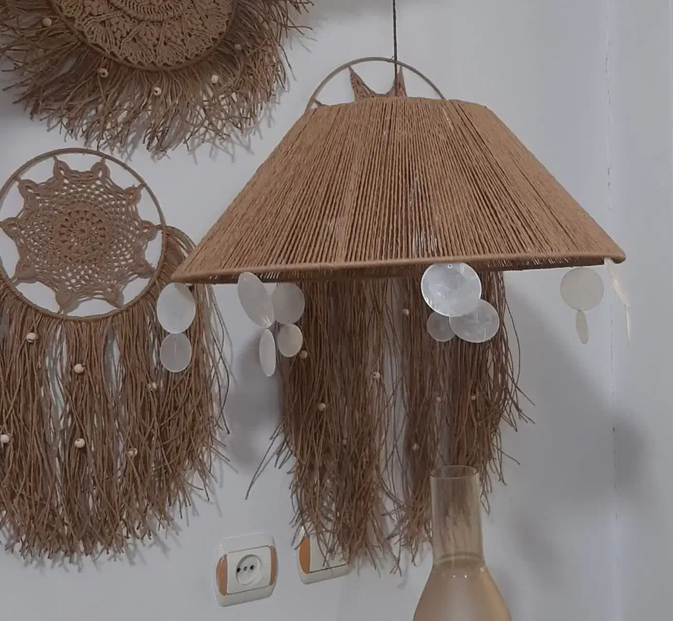 لوستر و اباژور رافیا عمده و تکی|لوستر و چراغ آویز|تهران, منیریه|دیوار