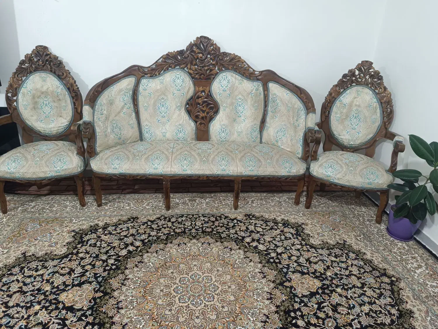 مبل ۹ نفری چوب|مبلمان خانگی و میز عسلی|باسمنج, |دیوار