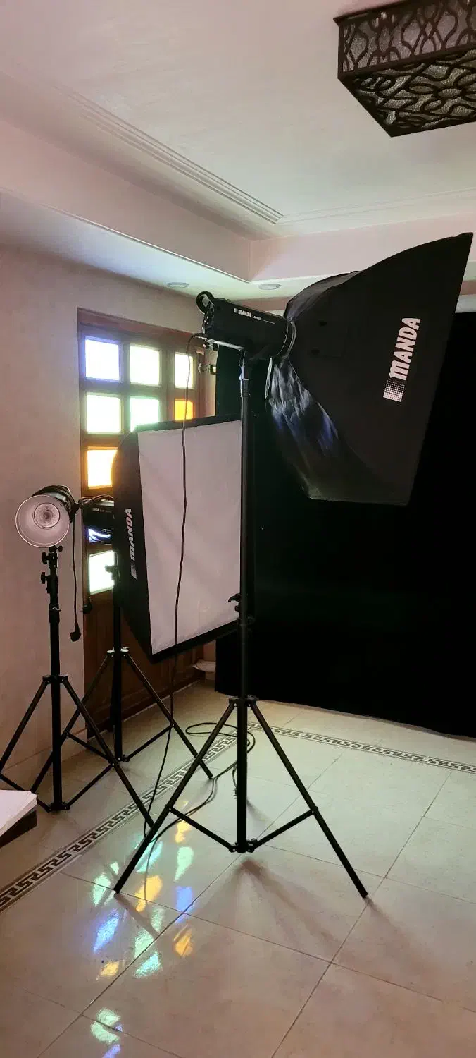 کیت فلاش ۴۰۰ ژول مندا فلاش پرتابل|دوربین عکاسی و فیلم‌برداری|ری, سرتخت|دیوار