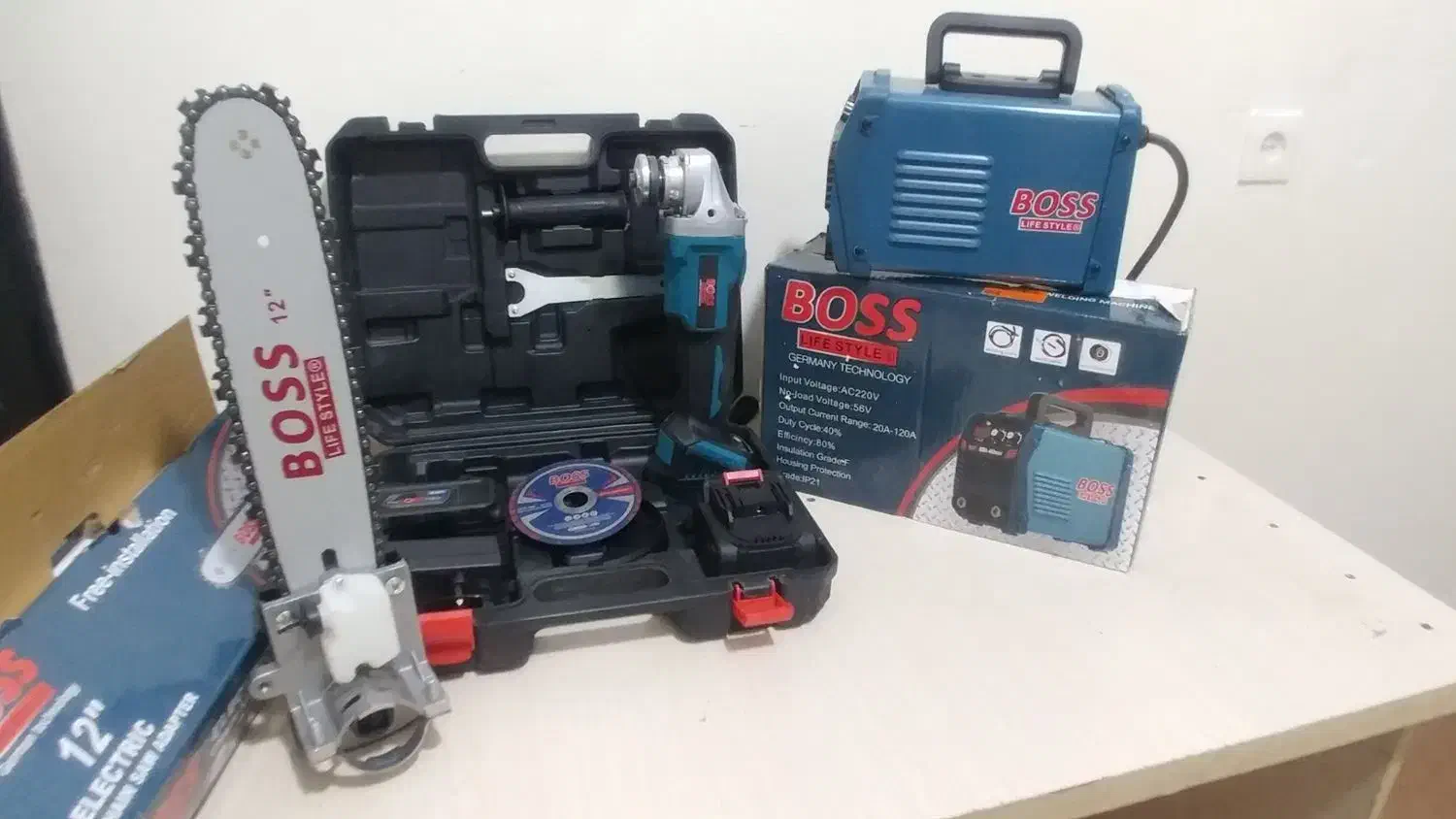 موتور جوش سنگ فرز شارژی و مبدل اره برقی برند Boss|ابزارآلات|ایلام, |دیوار
