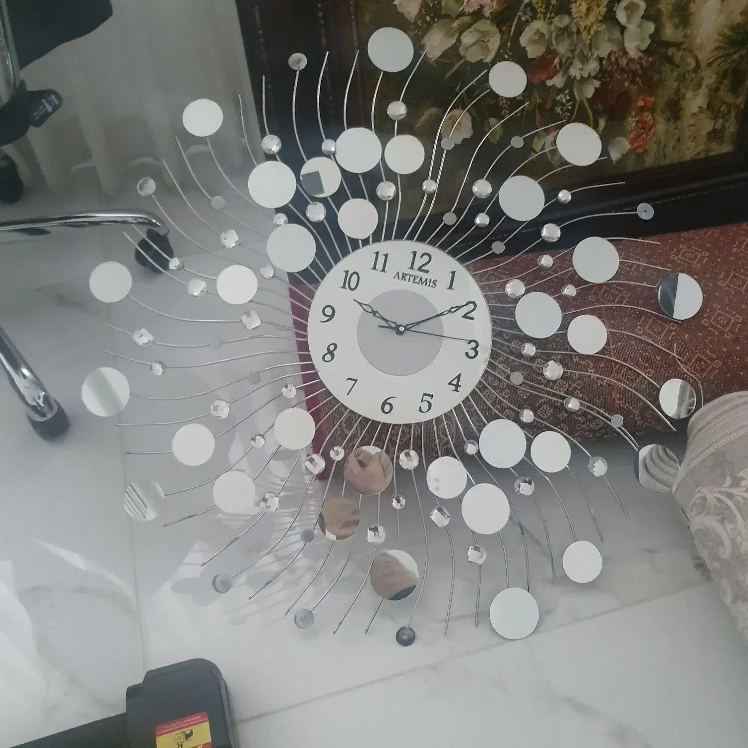 فروش ساعت دیواری از نوع آیینه|ساعت دیواری و تزئینی|سنندج, |دیوار