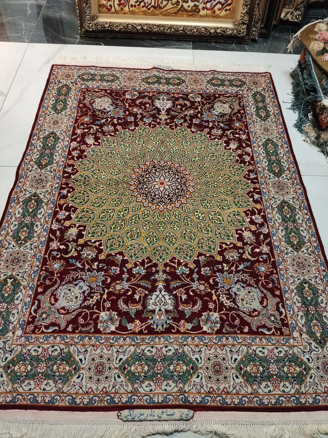 قالیچه دستبافت ۳متری قره باغی.  چله ابریشم|فرش|تهران, پونک|دیوار