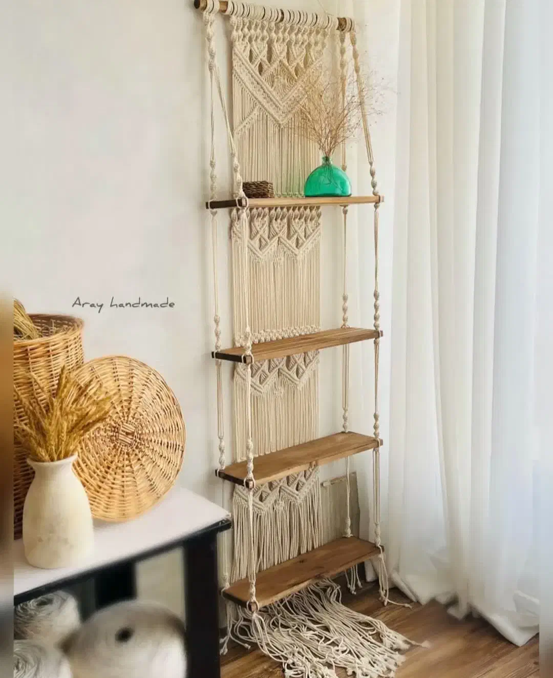 شلف مکرومه|کتابخانه، شلف، قفسه‌های دیواری|کرمانشاه, |دیوار