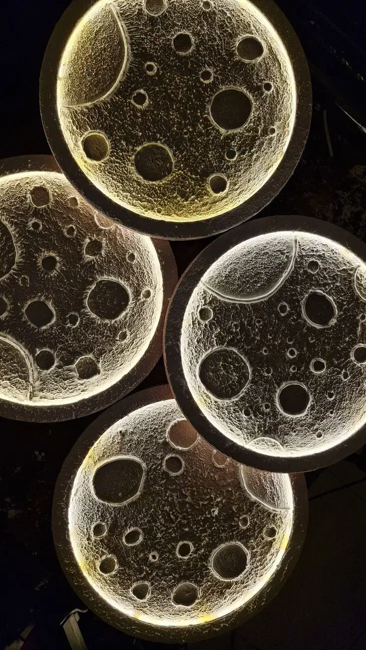 تابلو و ساعت ماه شبتاب،چراغ خواب دستساز|ساعت دیواری و تزئینی|خفر, |دیوار