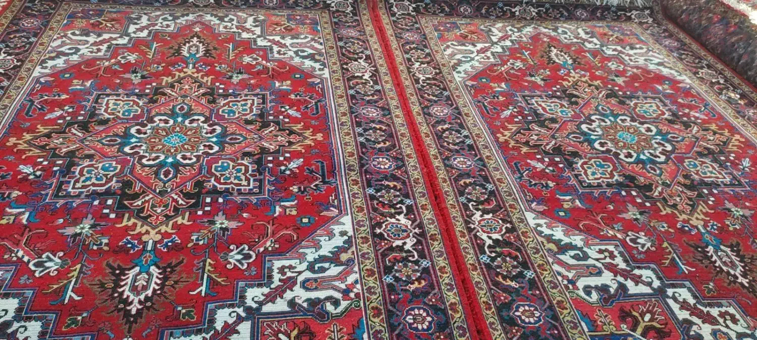 دوجفت فرش(4عدد) هریس نقشه تاجری علا|فرش|ورزقان, |دیوار