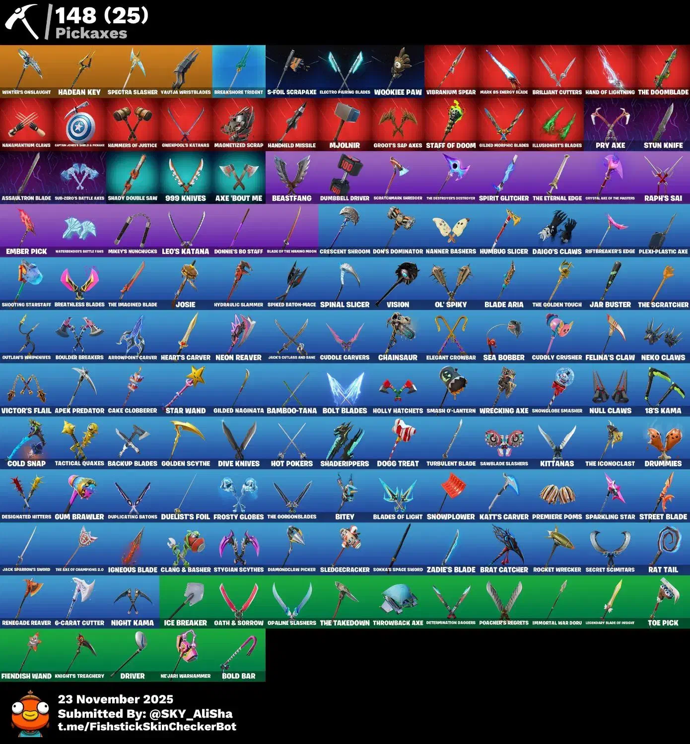 PC.اکانت حرفه ای و پر محتوا .۱۲۰ اسکین Fortnite|کنسول، بازی ویدئویی و آنلاین|تهران, ایوانک|دیوار