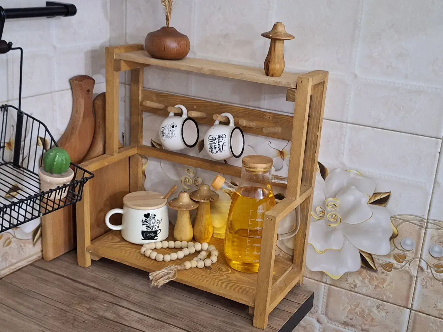 استندچوبی|آب‌چکان و نظم‌دهنده ظروف|محمدشهر, محمدشهر|دیوار